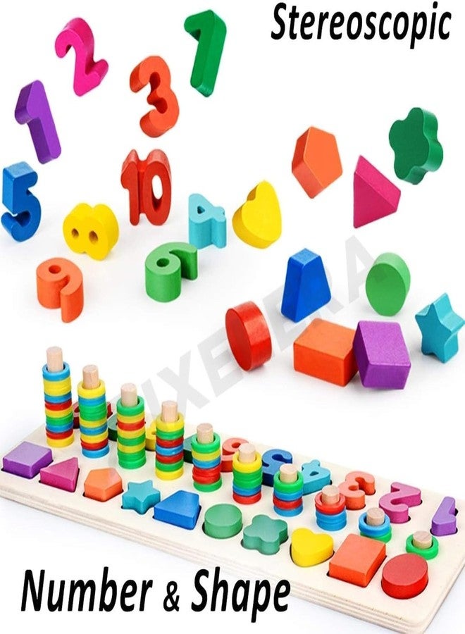 Fun4you-1-10 Counting Board with Shapes & Math Symbols | Educational Wooden Toy for Toddlers & Preschool Kids (2+ Years) Multicoloured - Image 2